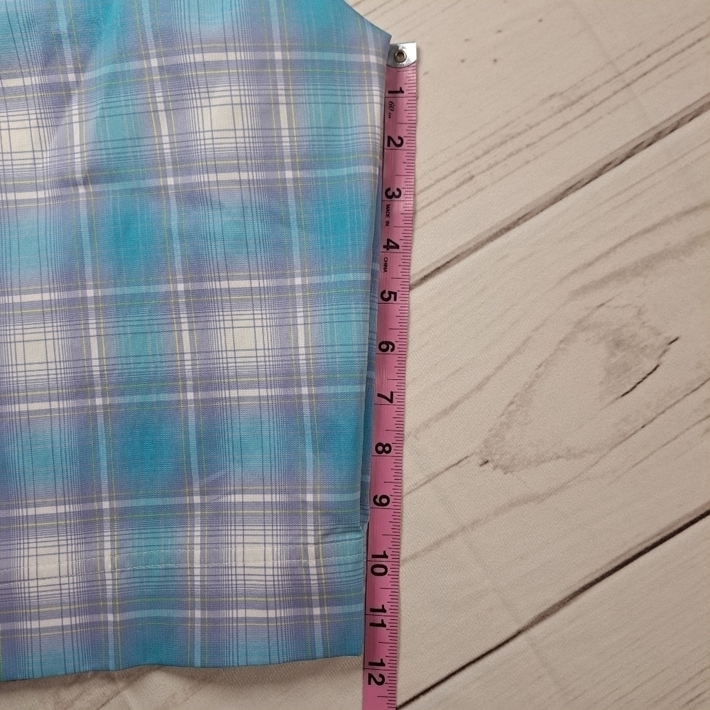 3 FOR 12 SALE Puma Golf Shorts 8 Blue Purple White Plaid Dry Cell Stretch Chino - Picture 11 of 13